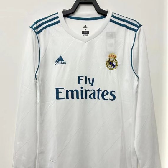 2017/2018 Retro Long Sleeve Real Madrid Home Football Shirt