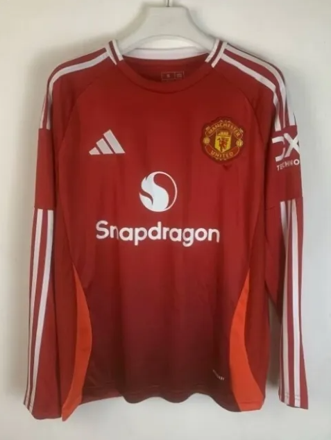 24/25 Manchester United Long Sleeve Home Football Shirt