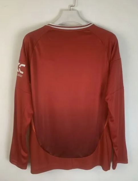 24/25 Manchester United Long Sleeve Home Football Shirt