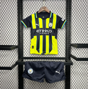 2024/2025 Manchester City Away Football Shirt Kids Size Suit