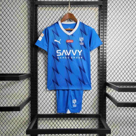 23/24 Al-Hilal Saudi Home Football Shirt Kids Size Suit