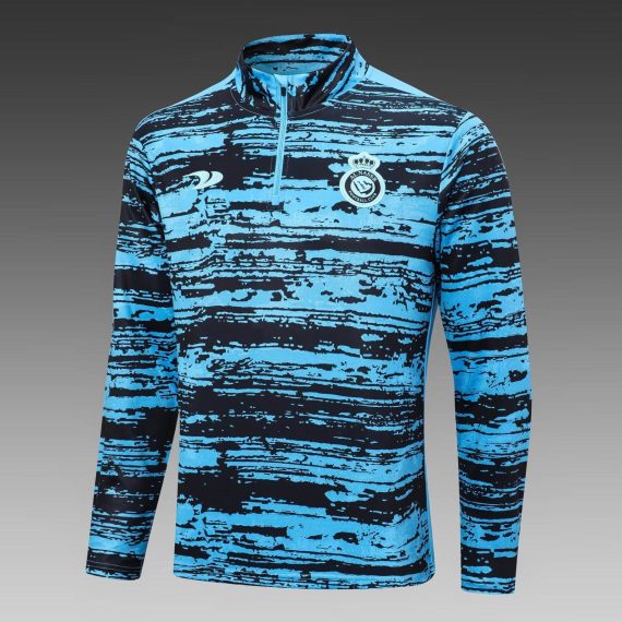 22/23 Al-Nassr Half-Pull Training Suit Blue Football Shirt Set