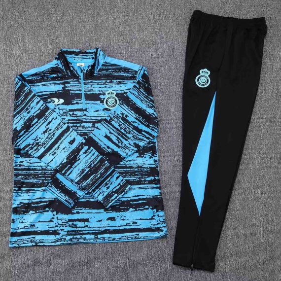 22/23 Al-Nassr Half-Pull Training Suit Blue Football Shirt Set