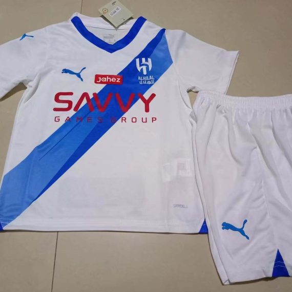 23/24 Al-Hilal Saudi Away Football Shirt Kids Size Suit