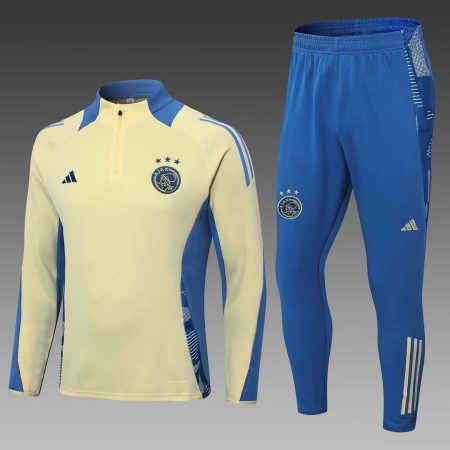 24/25 Ajax Half-Pull Training Suit Yellow Football Shirt Set