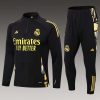 24/25 Real Madrid Half-Pull Training Suit Black Football Shirt Set