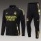 24/25 Real Madrid Half-Pull Training Suit Black Football Shirt Set