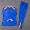 2024 Netherlands Half-Pull Training Suit Colorful Blue Football Shirt Set