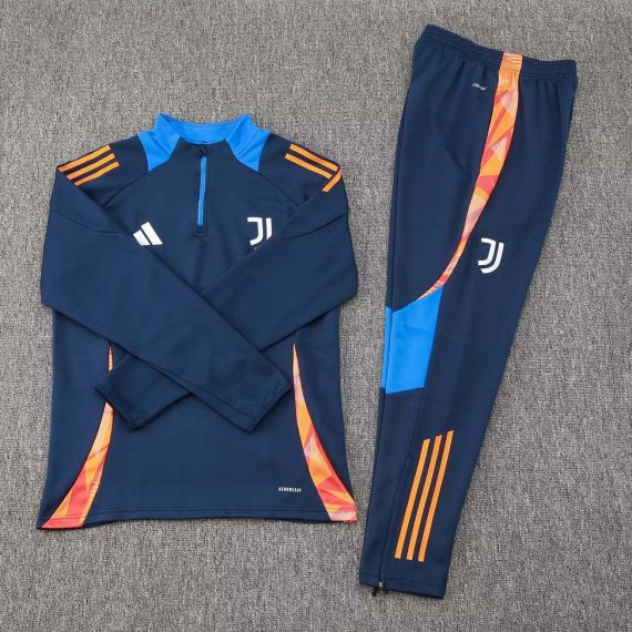 24/25 Juventus Half-Pull Training Suit Royal blue Football Shirt Set