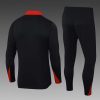 24/25 Psg Paris Saint-Germain Half-Pull Training Suit Black red Set
