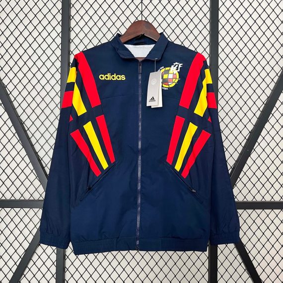 2024 Spain Windbreaker Navy blue Soccer Jersey