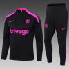 24/25 Chelsea Half-Pull Training Suit Black Football Shirt Set