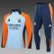 24/25 Real Madrid Half-Pull Training Suit Baby blue Football Shirt Set