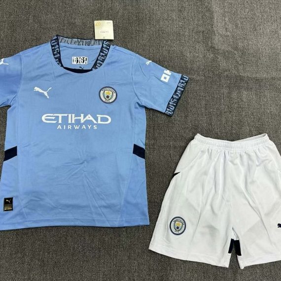 24/25 Manchester City Home Football Shirt Kids Size Suit