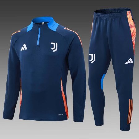 24/25 Juventus Half-Pull Training Suit Royal blue Football Shirt Set