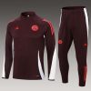 24/25 Bayern Munich Half-Pull Training Suit Deep purple Football Shirt Set