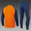 24/25 Manchester United Half-Pull Training Suit Orange Football Shirt Set