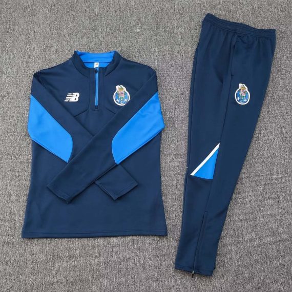 24/25 Porto Half-Pull Training Suit Blue Football Shirt Set