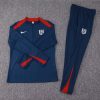 2024 England Half-Pull Training Suit Royal blue Soccer Jersey Set