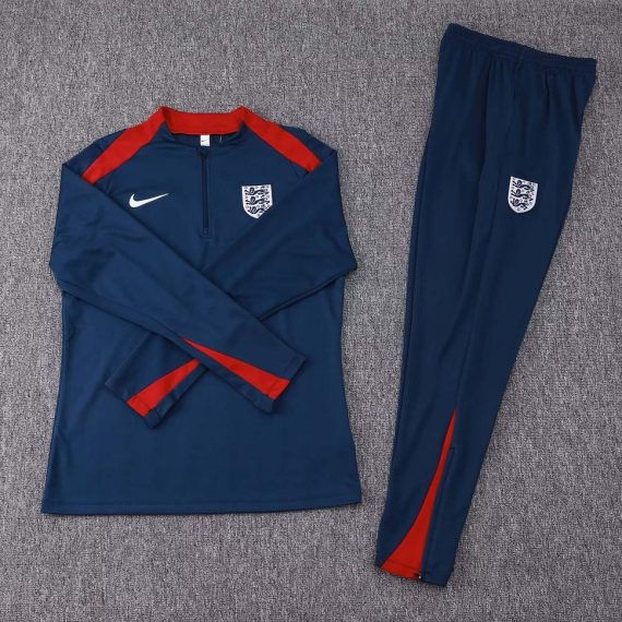 2024 England Half-Pull Training Suit Royal blue Soccer Jersey Set