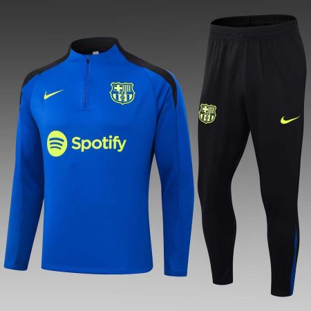 24/25 Barcelona Half-Pull Training Suit Colorful Blue Jersey Set