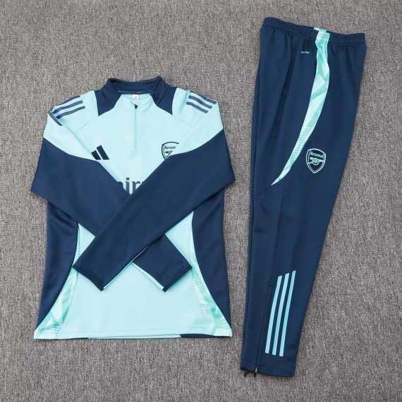 24/25 Arsenal Half-Pull Training Suit Baby blue Football Shirt Set