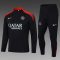 24/25 Psg Paris Saint-Germain Half-Pull Training Suit Black red Set