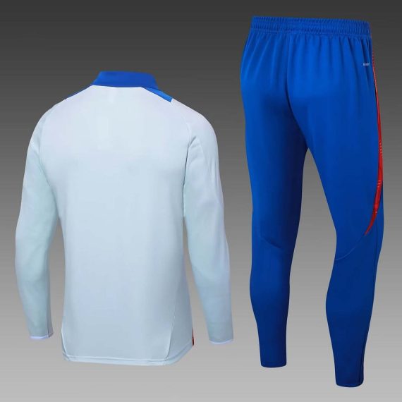 2024 Spain Half-Pull Training Suit Baby blue Football Shirt Set