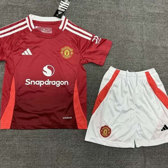 24/25 Manchester United Home Football Shirt Kids Size Suit