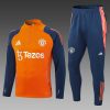 24/25 Manchester United Half-Pull Training Suit Orange Football Shirt Set