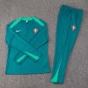2024 Portugal Half-Pull Training Suit Blackish green Football Shirt Set
