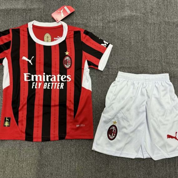 24/25 AC Milan Home Football Shirt Kids Size Suit