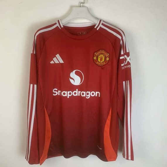 24/25 Long Sleeve Manchester United Home Football Shirt