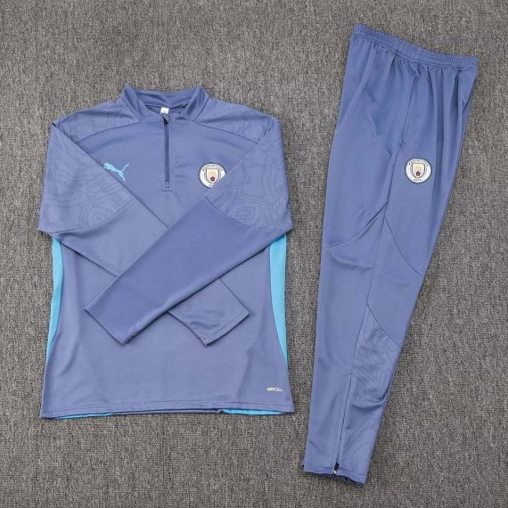 24/25 Manchester City Half-Pull Training Suit Gray Football Shirt Set