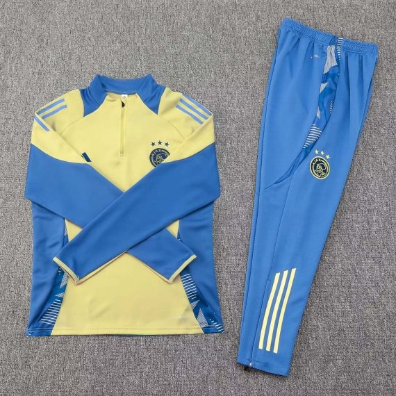 24/25 Ajax Half-Pull Training Suit Yellow Football Shirt Set
