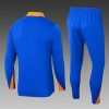 2024 Netherlands Half-Pull Training Suit Colorful Blue Football Shirt Set