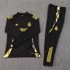 24/25 Real Madrid Half-Pull Training Suit Black Football Shirt Set