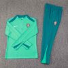 2024 Portugal Half-Pull Training Suit Green Football Shirt Set