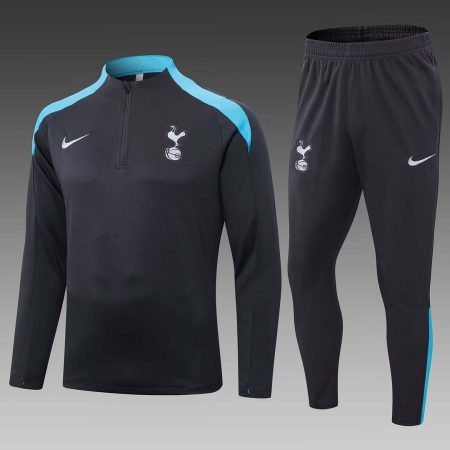 24/25 Tottenham Half-Pull Training Suit Black Jersey Set