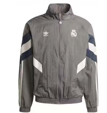 24/25 Real Madrid Windbreaker Gray Soccer Jersey