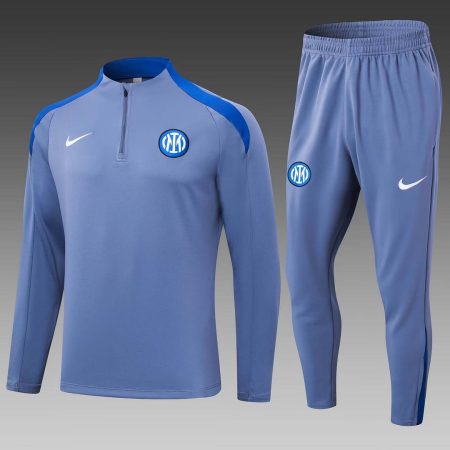 24/25 Internazionale Milan Half-Pull Training Suit Gray Football Jersey Set