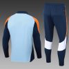 24/25 Real Madrid Half-Pull Training Suit Baby blue Football Shirt Set