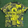 2024 Brazil Special Edition Jesus Yellow Gray Soccer Jersey