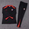 2024 Portugal Half-Pull Training Suit Black Football Shirt Set