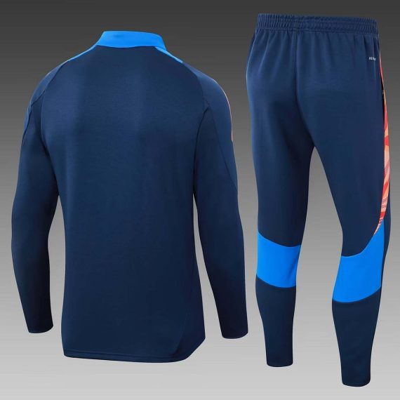 24/25 Juventus Half-Pull Training Suit Royal blue Football Shirt Set