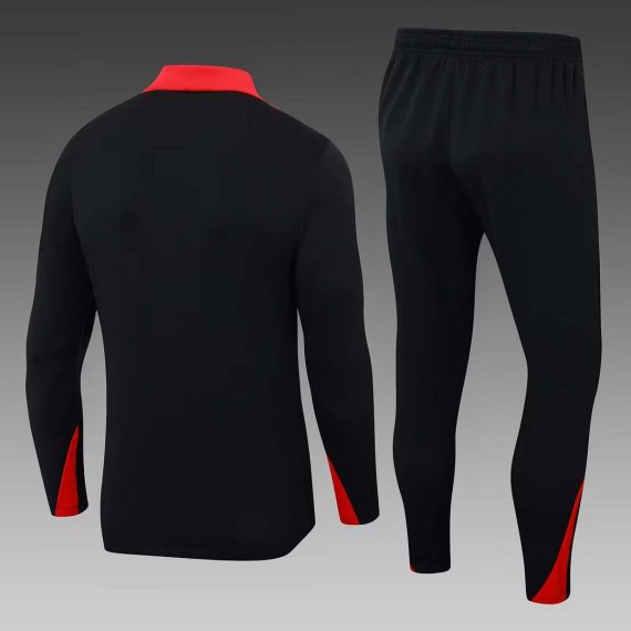 24/25 Liverpool Half-Pull Training Suit Black Jersey Set