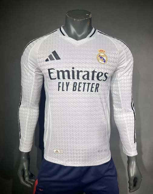 24/25 Player Version Long Sleeve Real Madrid Home Football Shirt