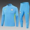 24/25 Manchester City Half-Pull Training Suit Blue Football Shirt Set