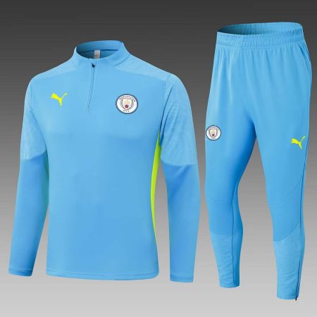 24/25 Manchester City Half-Pull Training Suit Blue Football Shirt Set