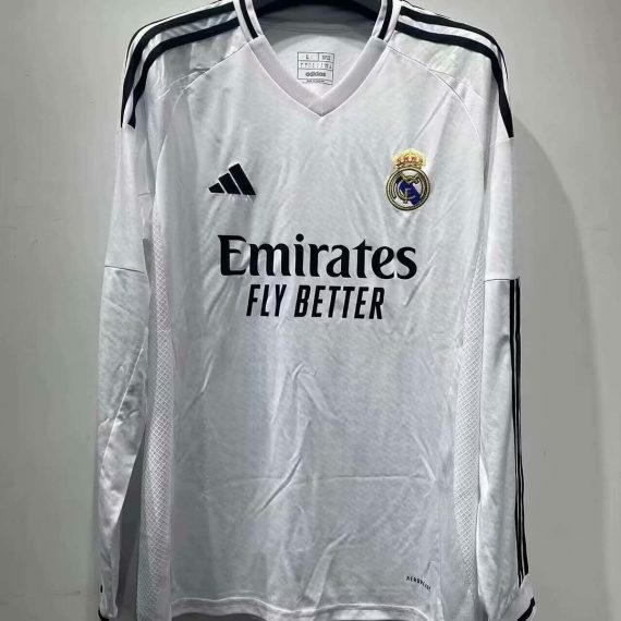 24/25 Long Sleeve Real Madrid Home Football Shirt
